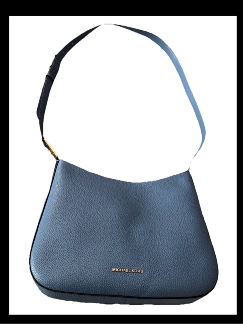 Michael Kors French blue Kensington Leather Shoulder Bag /Gold Hardware.